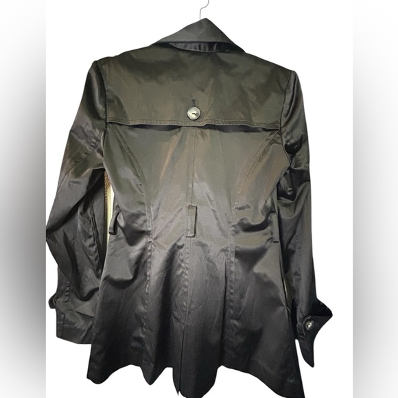 Black Double-Breasted Women’s Trench Coat, Size M, GUC - Picture 2 of 3